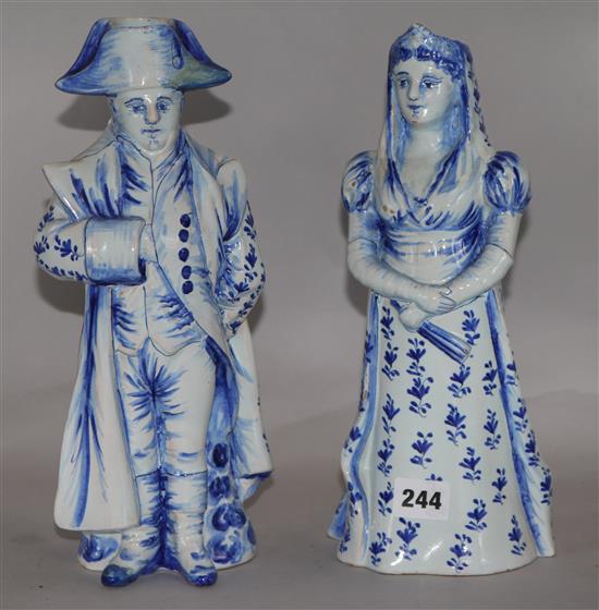 A pair of French faience jugs of Emperor Napoleon and Empress Josephine, c.1900.